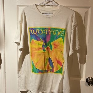 NWOT Oversized Wu-Tang Tie-Dye Logo Graphic Tee - Cream